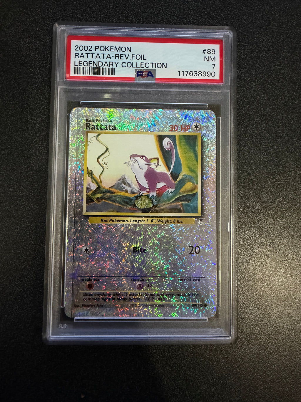 Pokemon: PSA 7 Rattata - Reverse Foil - Legendary Collection