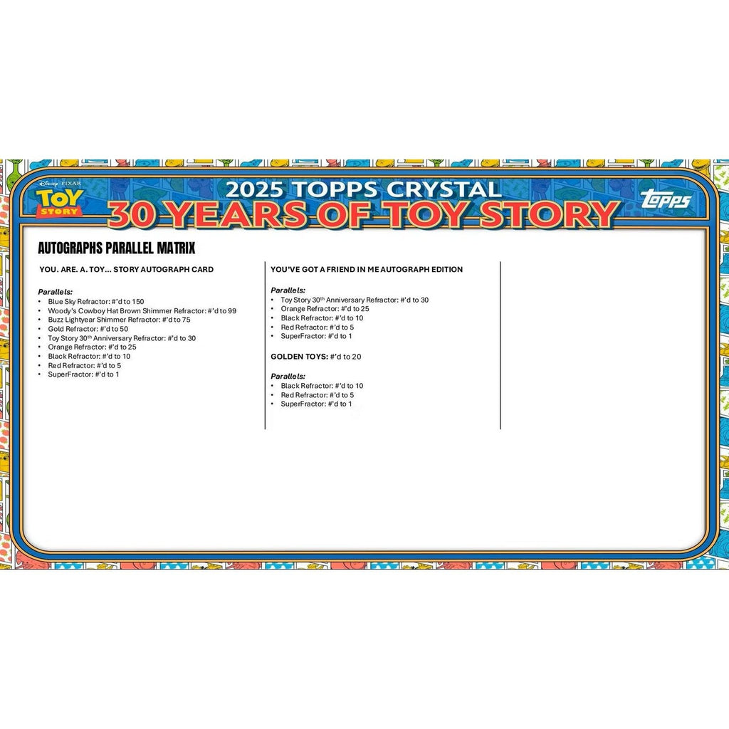 2025 Topps Pixar Crystal 30 Years of Toy Story Hobby Box