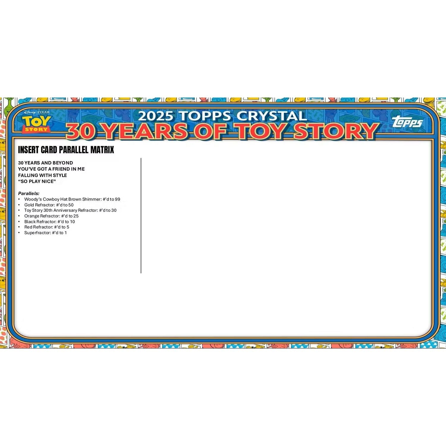 2025 Topps Pixar Crystal 30 Years of Toy Story Hobby Box