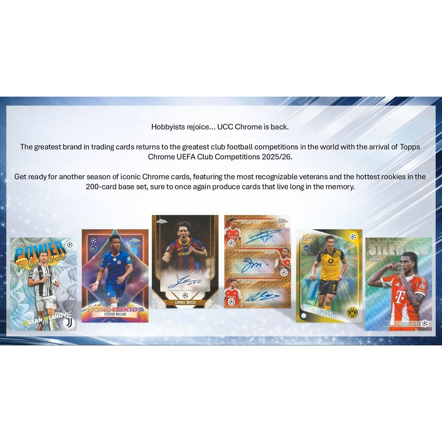 2025-26 Topps Chrome UEFA Club Competitions Soccer Breaker’s Delight 6-Box Case