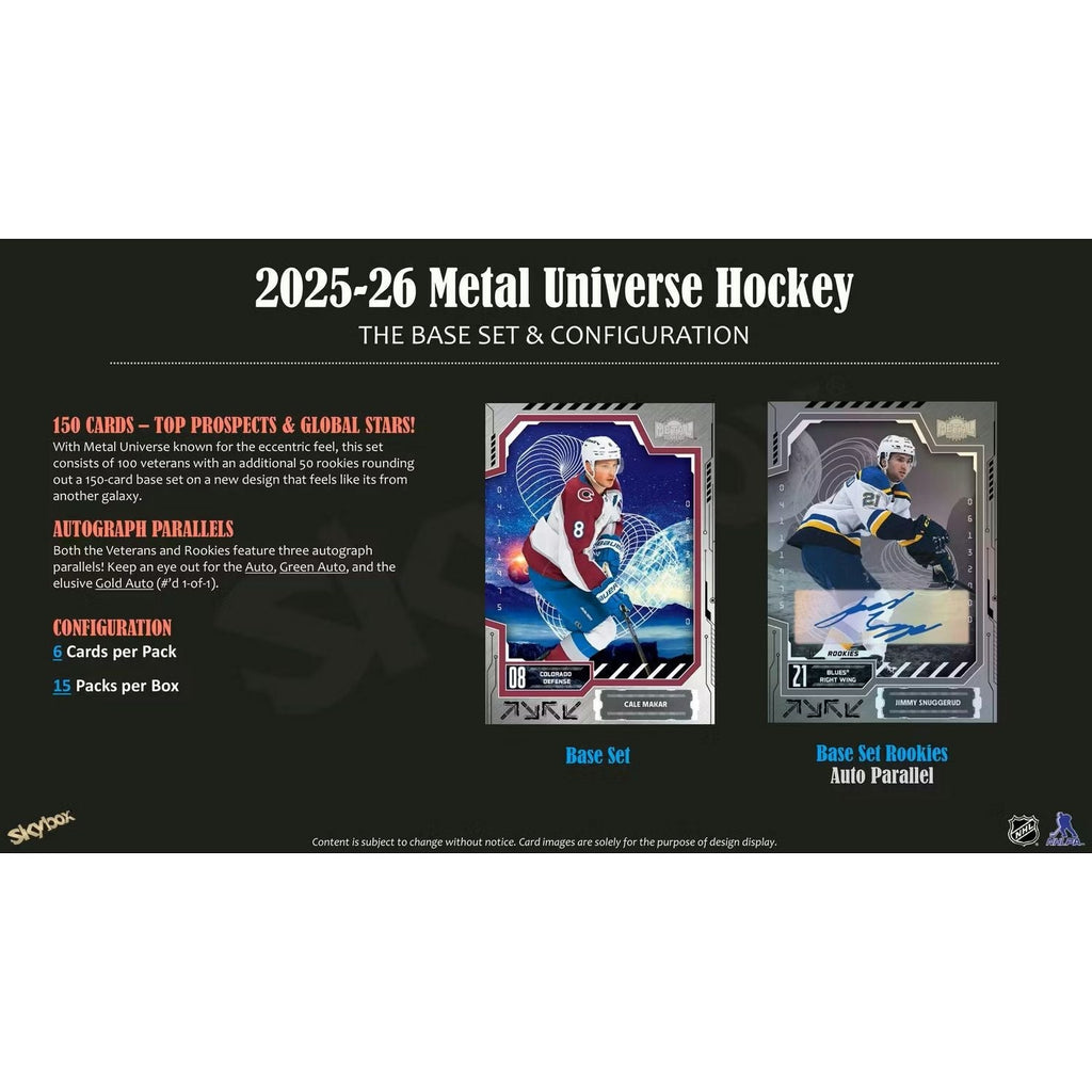 2025-26 Upper Deck Skybox Metal Universe Hockey Hobby Box *Contact Us To Order*
