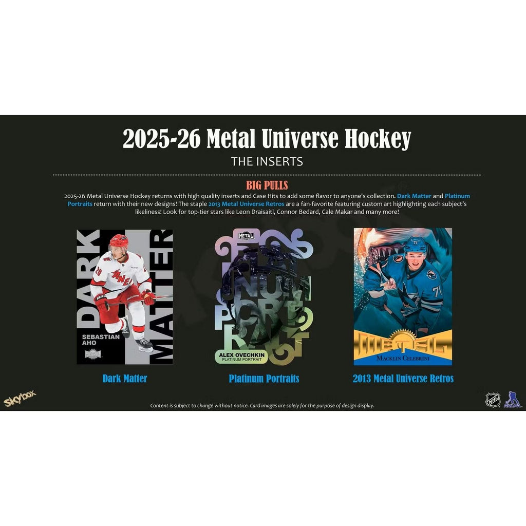 2025-26 Upper Deck Skybox Metal Universe Hockey Hobby Box *Contact Us To Order*