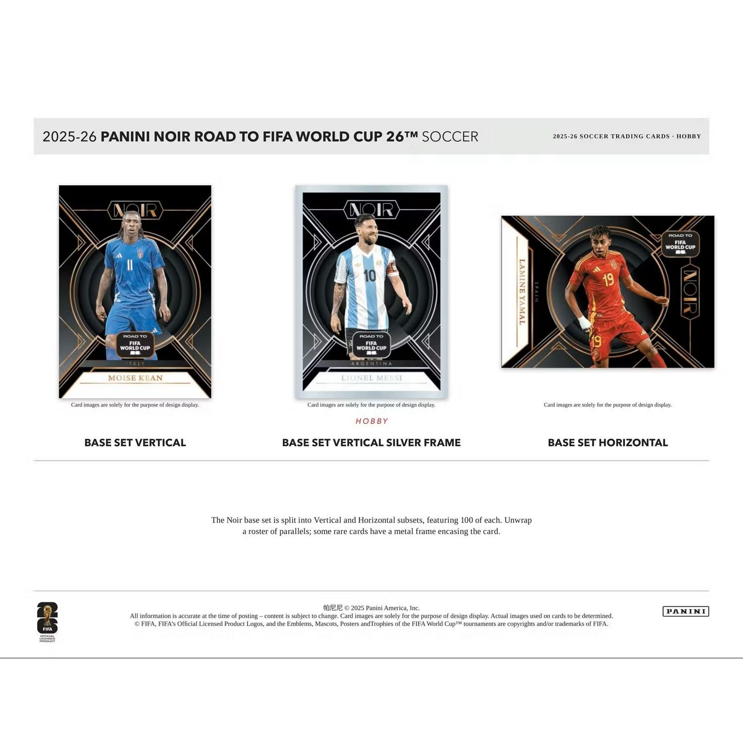 2025-26 Panini Noir Road to FIFA World Cup Soccer Hobby 3-Box Case