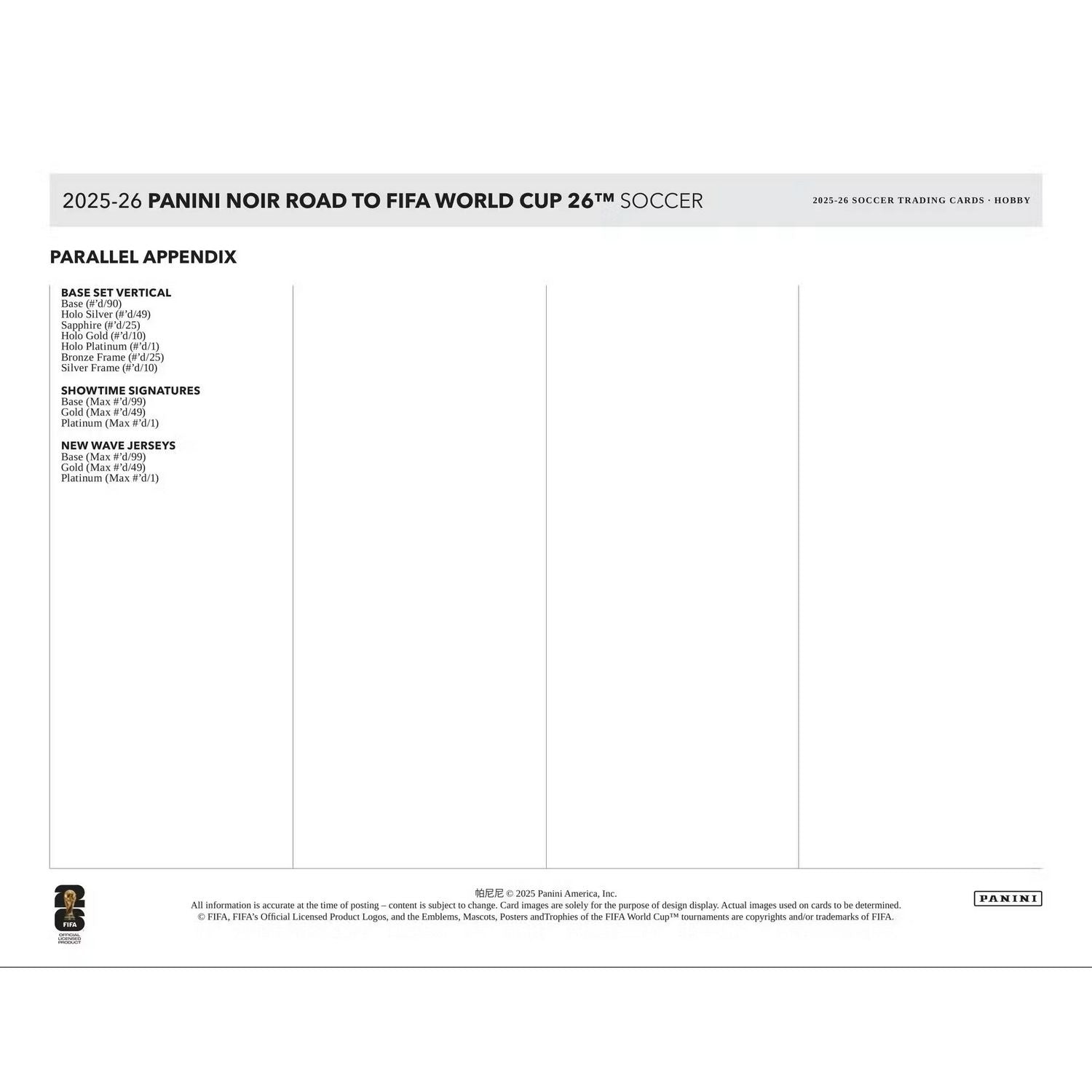 2025-26 Panini Noir Road to FIFA World Cup Soccer Hobby 3-Box Case
