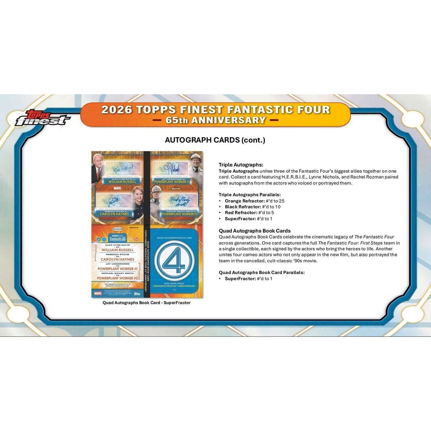 2026 Topps Finest: Fantastic Four 65th Anniversary Hobby Box