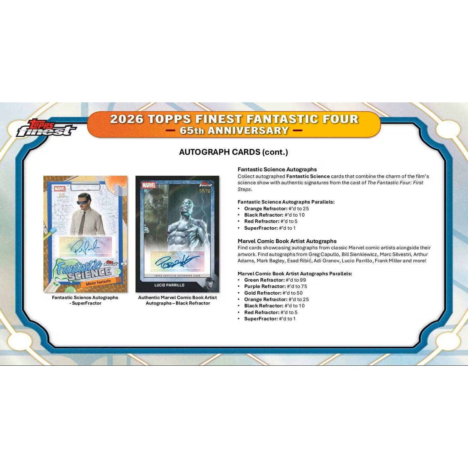 2026 Topps Finest: Fantastic Four 65th Anniversary Hobby Box