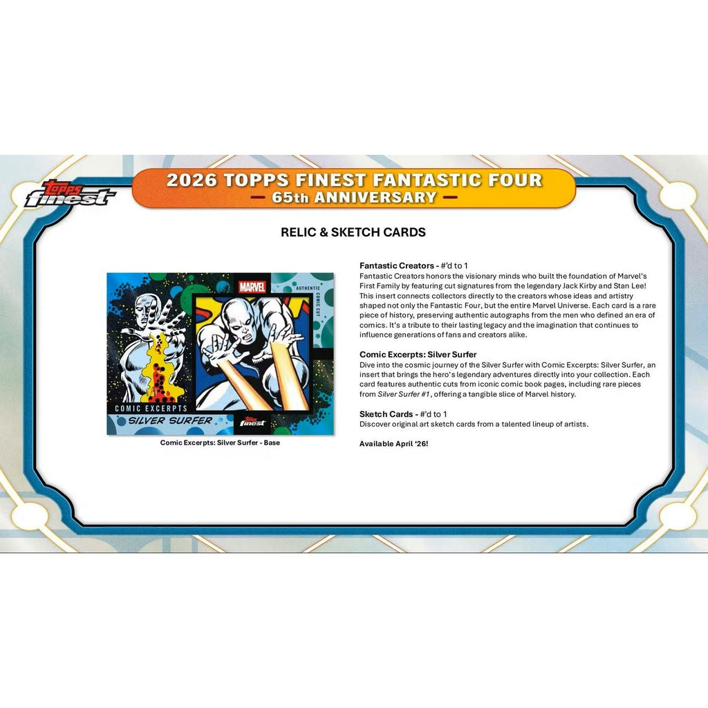 2026 Topps Finest: Fantastic Four 65th Anniversary Hobby Box