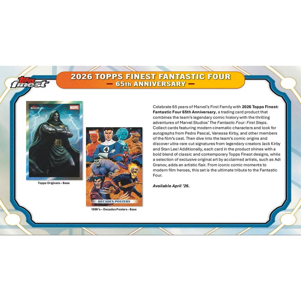 2026 Topps Finest: Fantastic Four 65th Anniversary Hobby Box