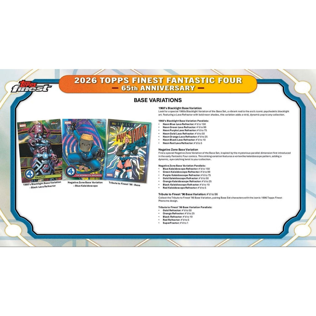 2026 Topps Finest: Fantastic Four 65th Anniversary Hobby Box