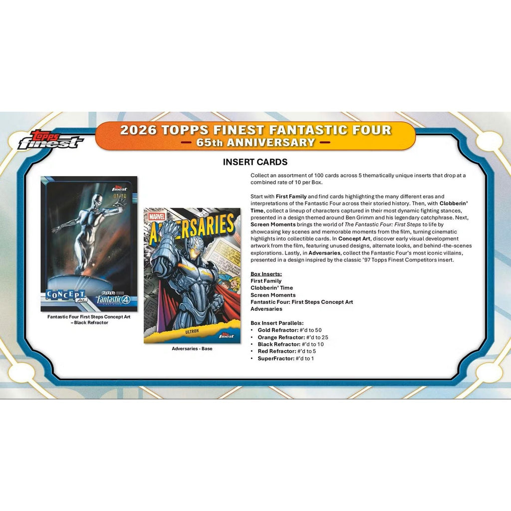 2026 Topps Finest: Fantastic Four 65th Anniversary Hobby Box