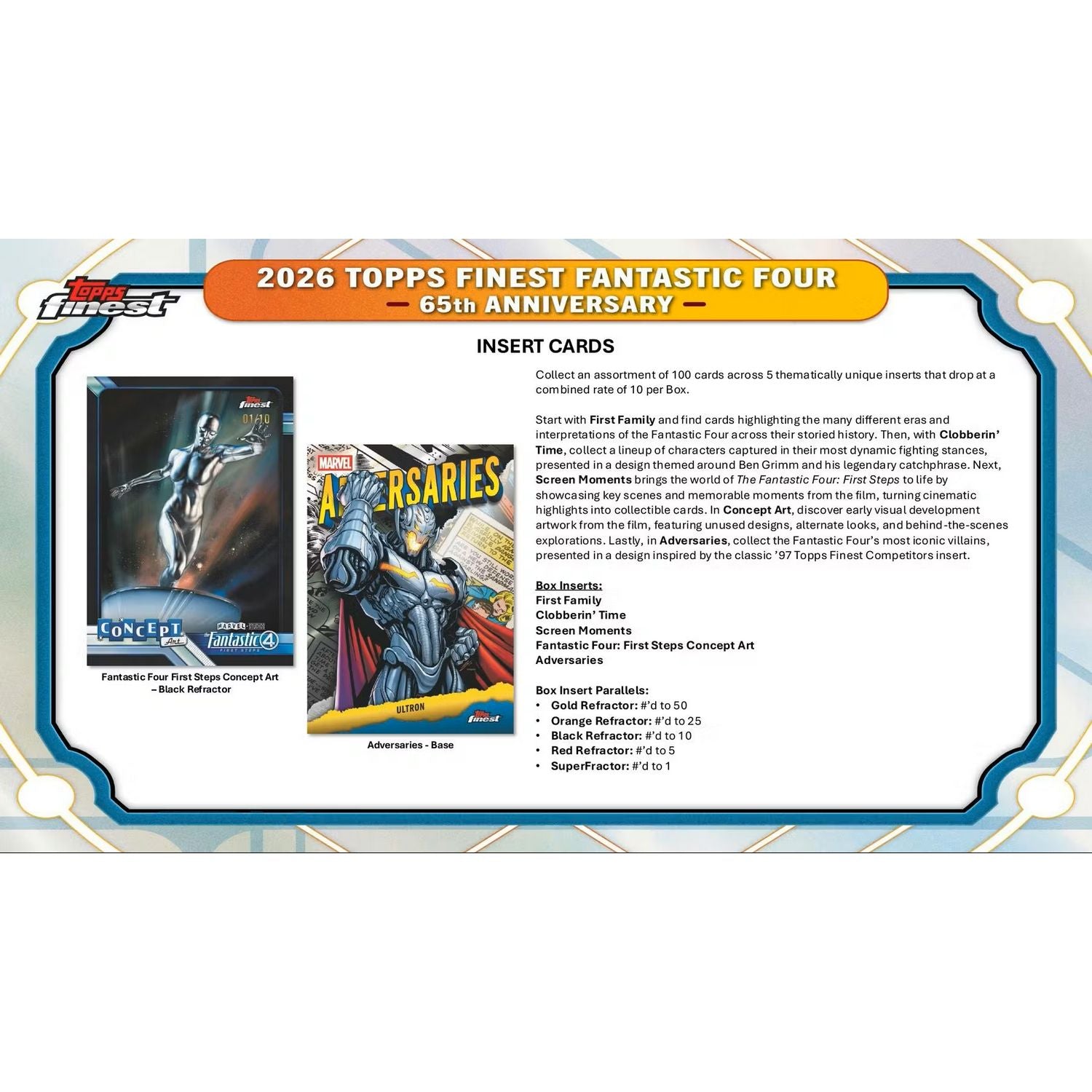 2026 Topps Finest: Fantastic Four 65th Anniversary Hobby Box