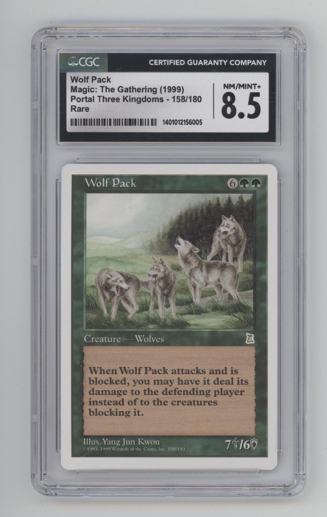 Wolf Pack Magic the Gathering Portal Three Kingdoms #158 CGC 8.5