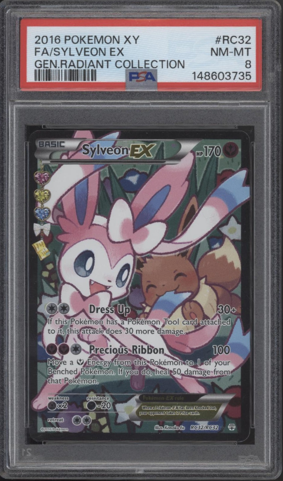 Sylveon ex Pokemon Generations Radiant Collection Full Art #RC32 PSA 8 #2