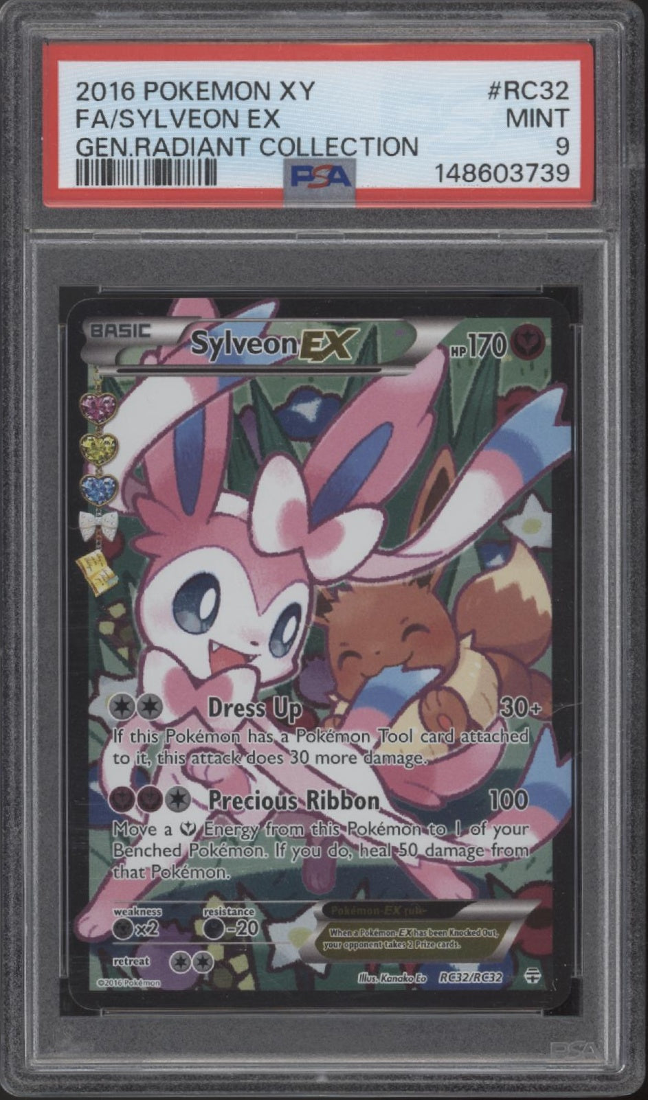 Sylveon ex Pokemon Generations Radiant Collection Full Art #RC32 PSA 9