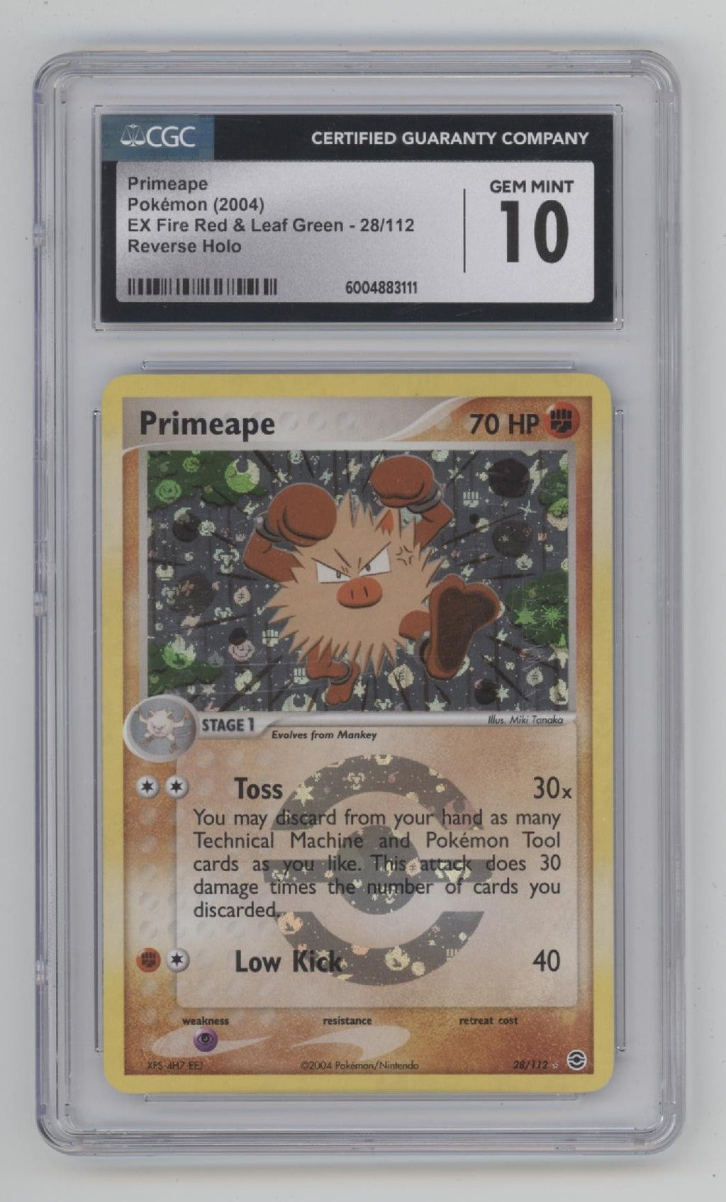 Primeape Pokemon EX Fire Red & Leaf Green Reverse Holo #28 CGC 10