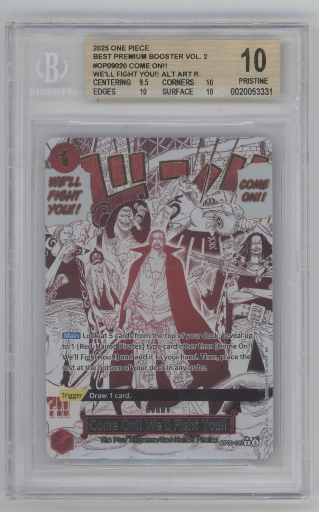 Come On!! We'll Fight You!! One Piece Card Game Best Vol 2 Alt Art Beckett 10