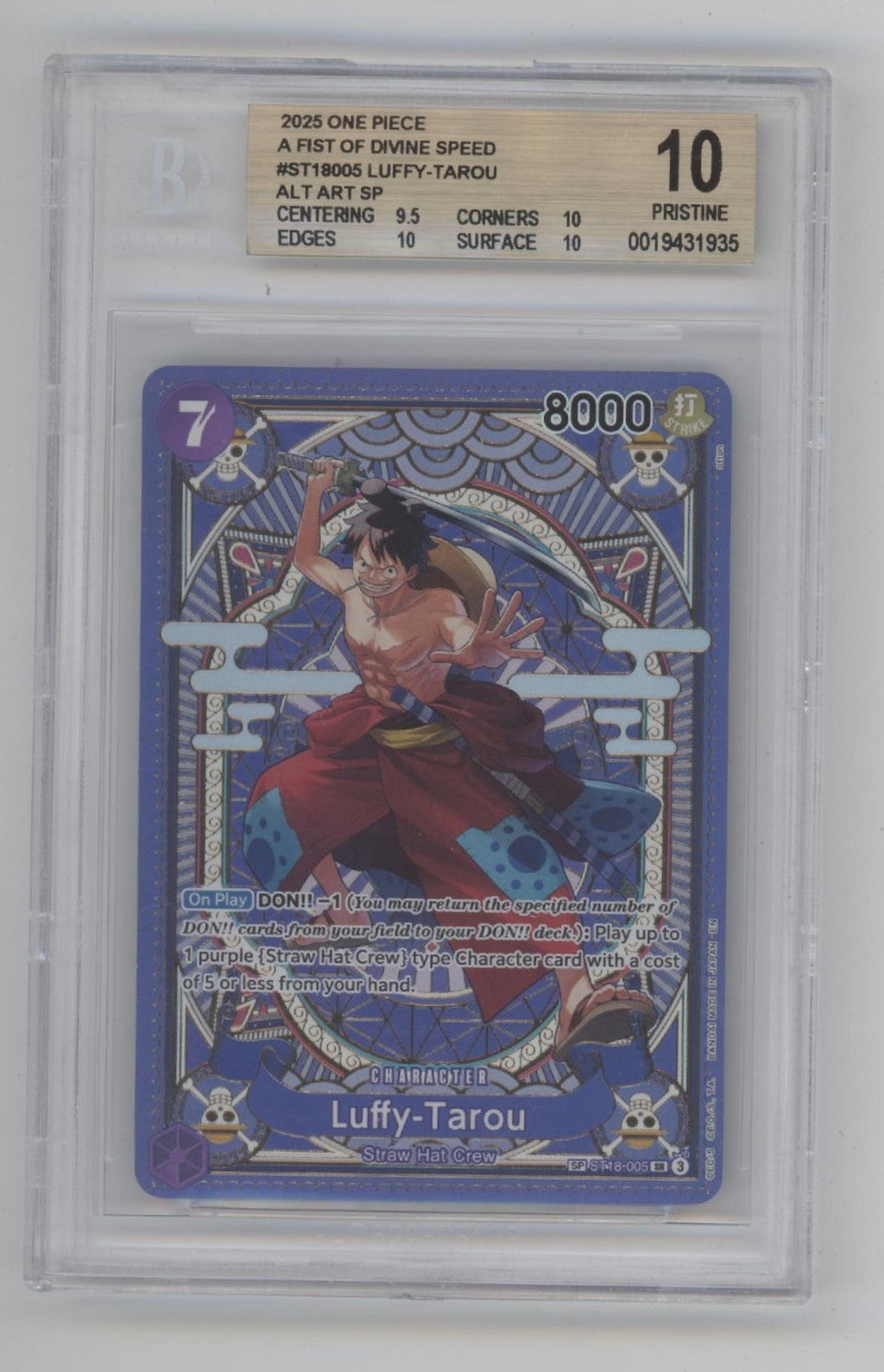 Luffy - Tarou One Piece Card Game A Fist of Divine Speed Alt Art Beckett 10