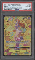 Nami One Piece Card Game OP09 Special Alternate Art #106 PSA 10