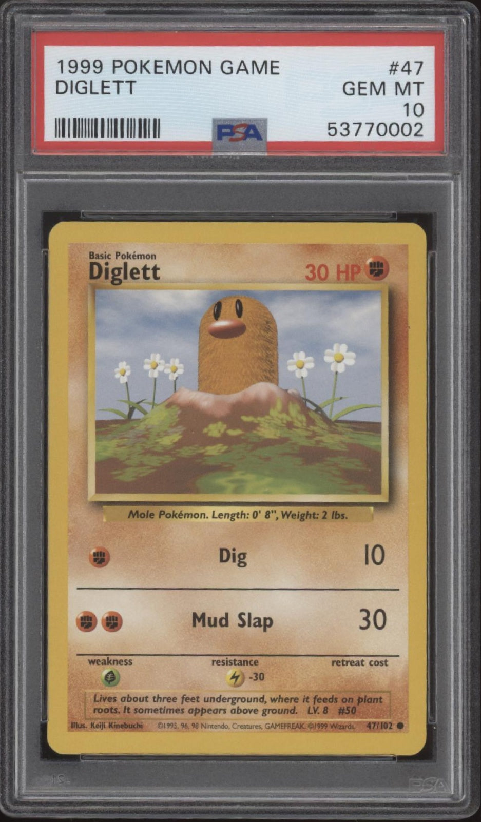 Diglett Pokemon Base Set #47 PSA 10