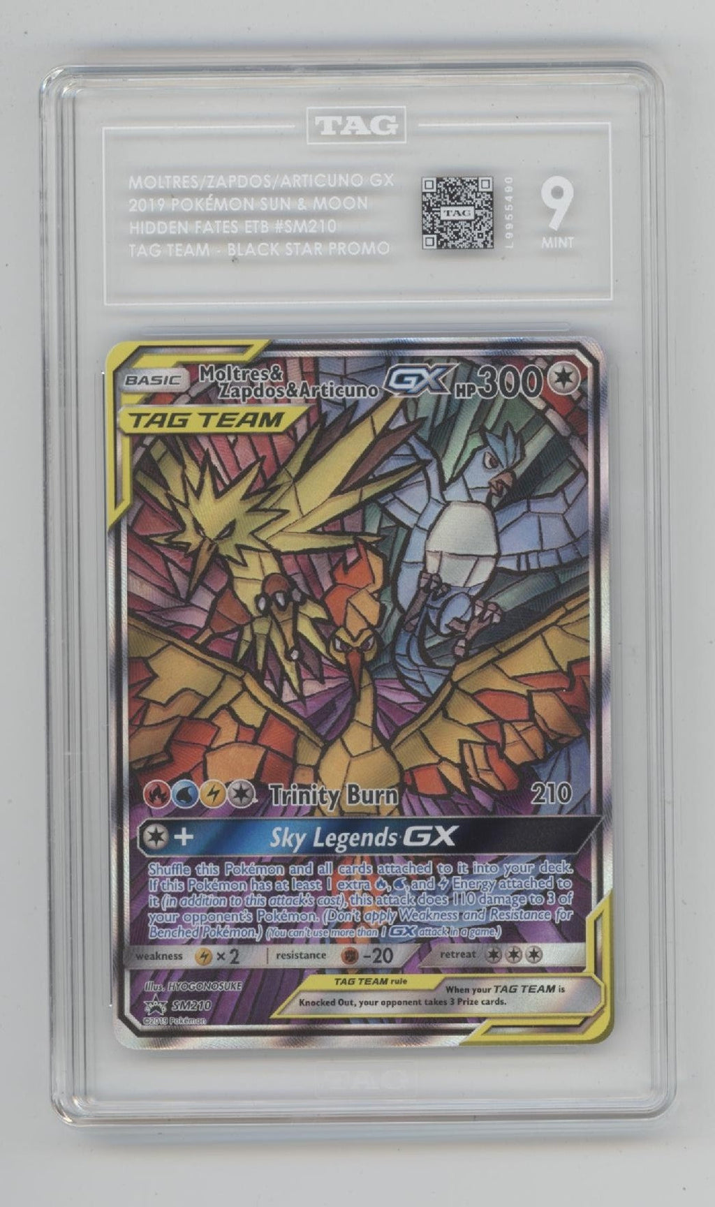 Moltres Zapdos Articuno GX Pokemon Hidden Fates ETB Tag Team Promo #SM210 TAG 9