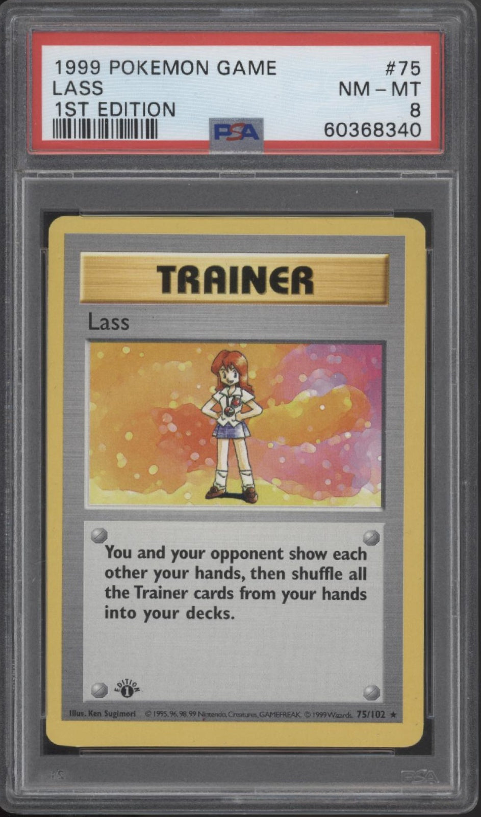 Lass Pokemon Base Set 1st Edition #75 PSA 8
