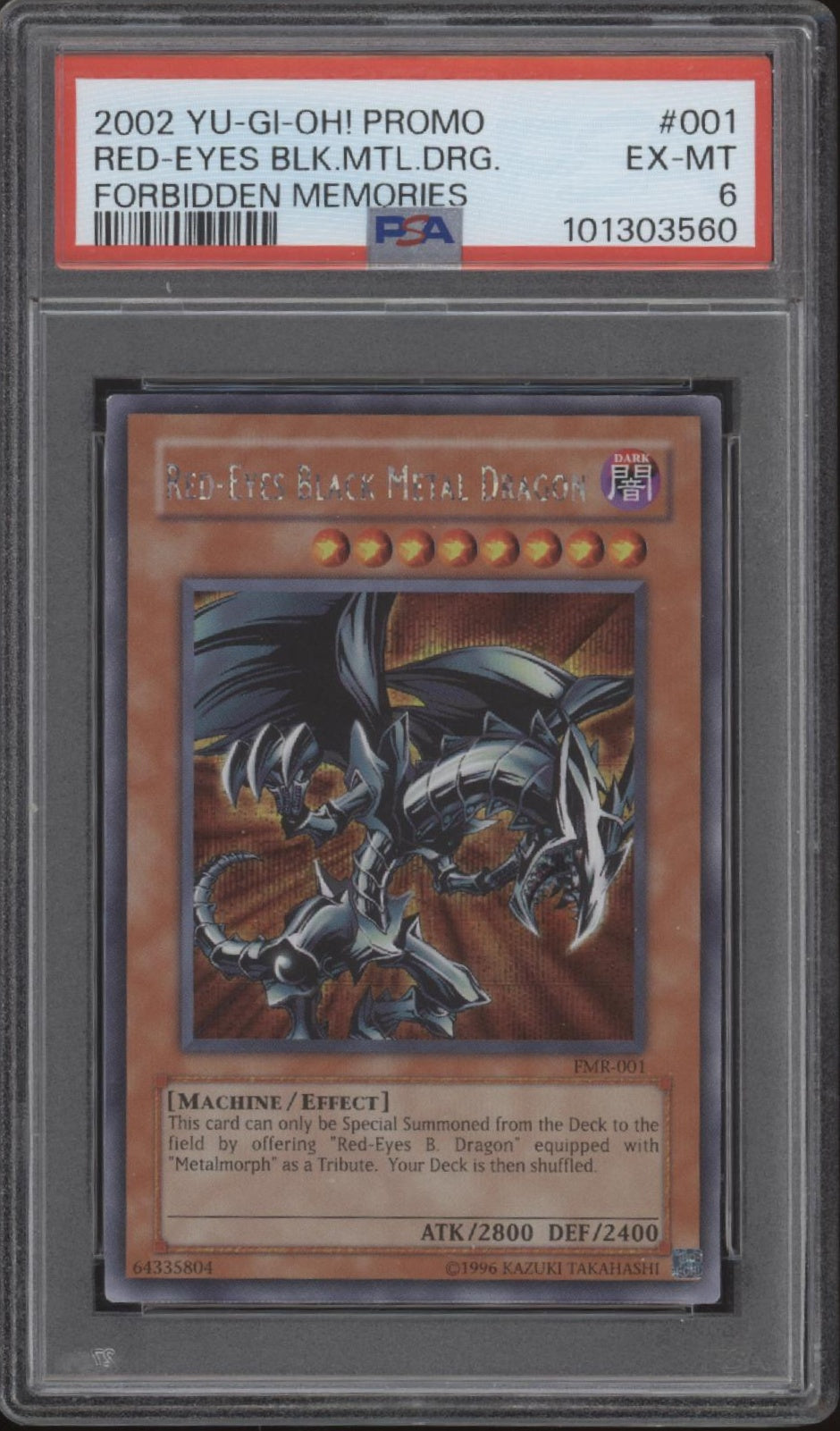 Red-Eyes Black Metal Dragon Yu-Gi-Oh! Forbidden Memories Promo #001 PSA 6