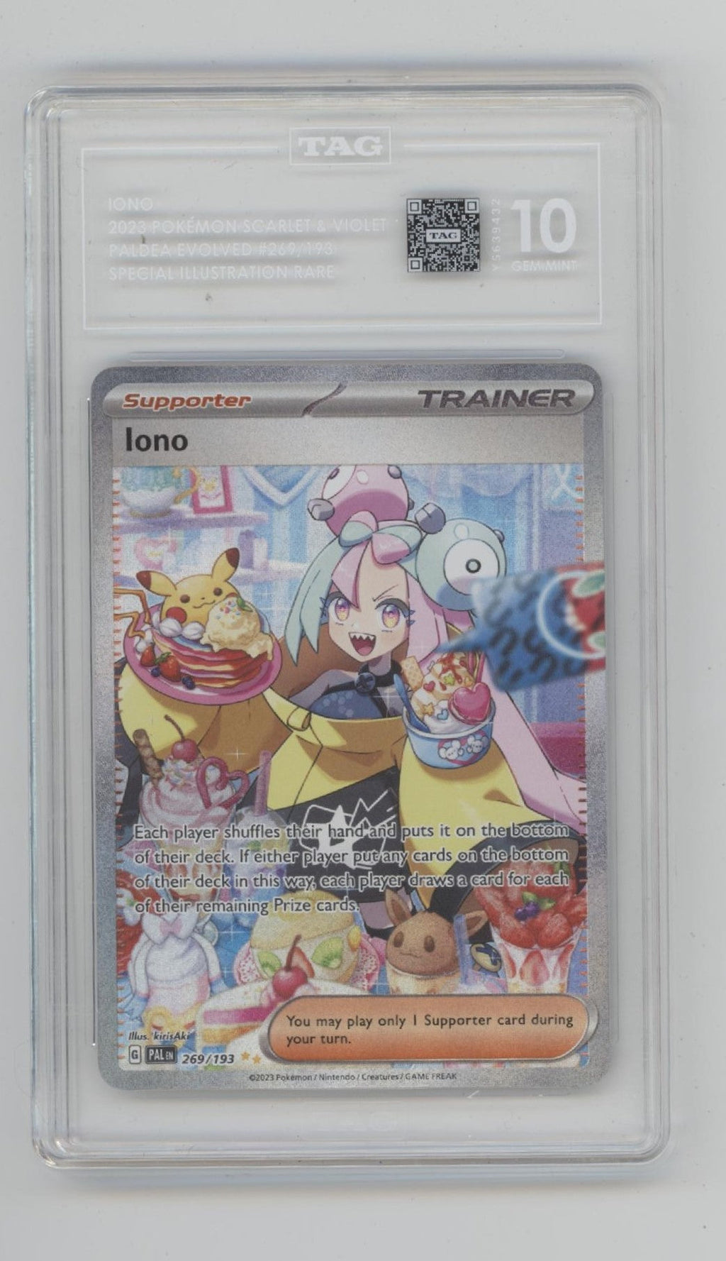 Iono Pokemon Paldea Evolved Special Illustration Rare #269 TAG 10