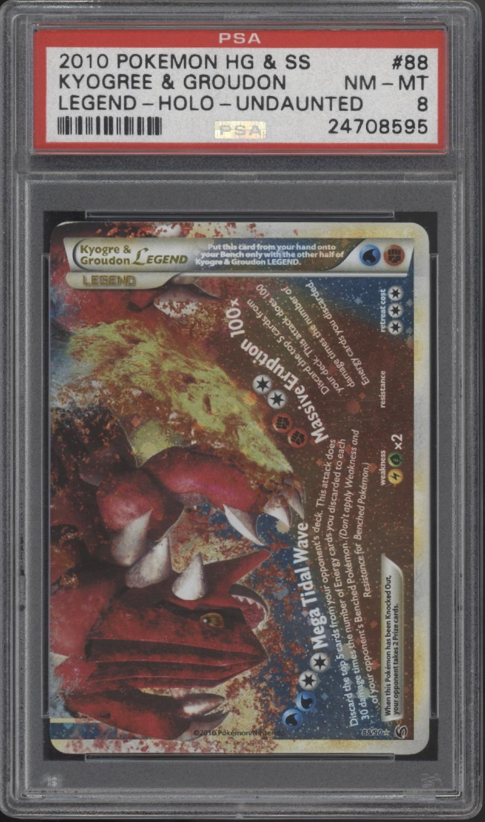 Kyogree & Groudon Pokemon Legend Undaunted Holo #88 PSA 8