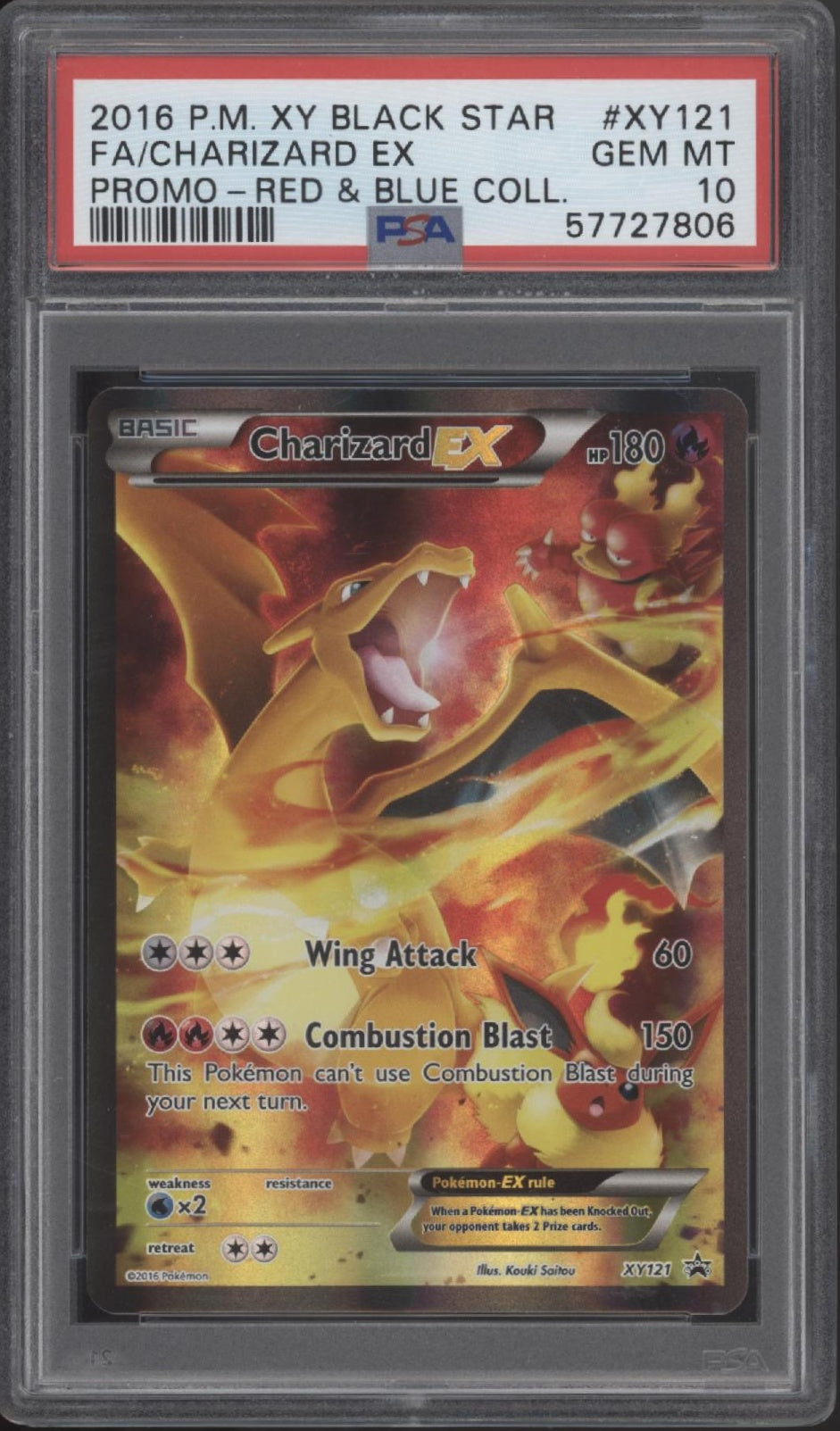Charizard ex Pokemon Red & Blue Collection Black Star Promo Full Art #121 PSA 10
