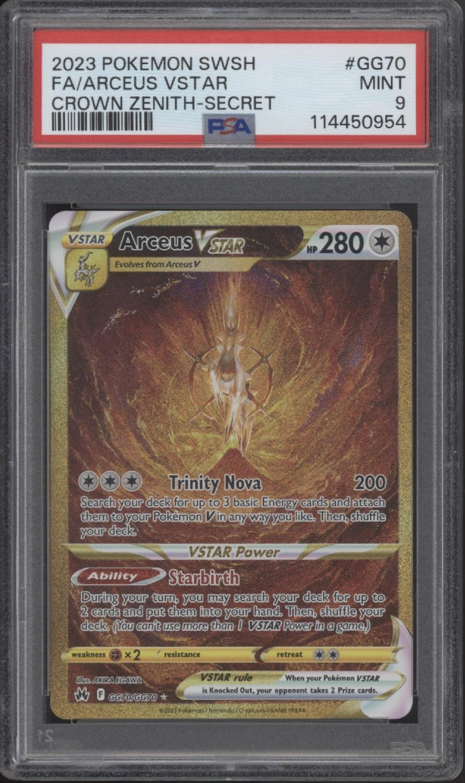 Arceus VSTAR Pokemon Crown Zenith Secret Full Art #GG70 PSA 9
