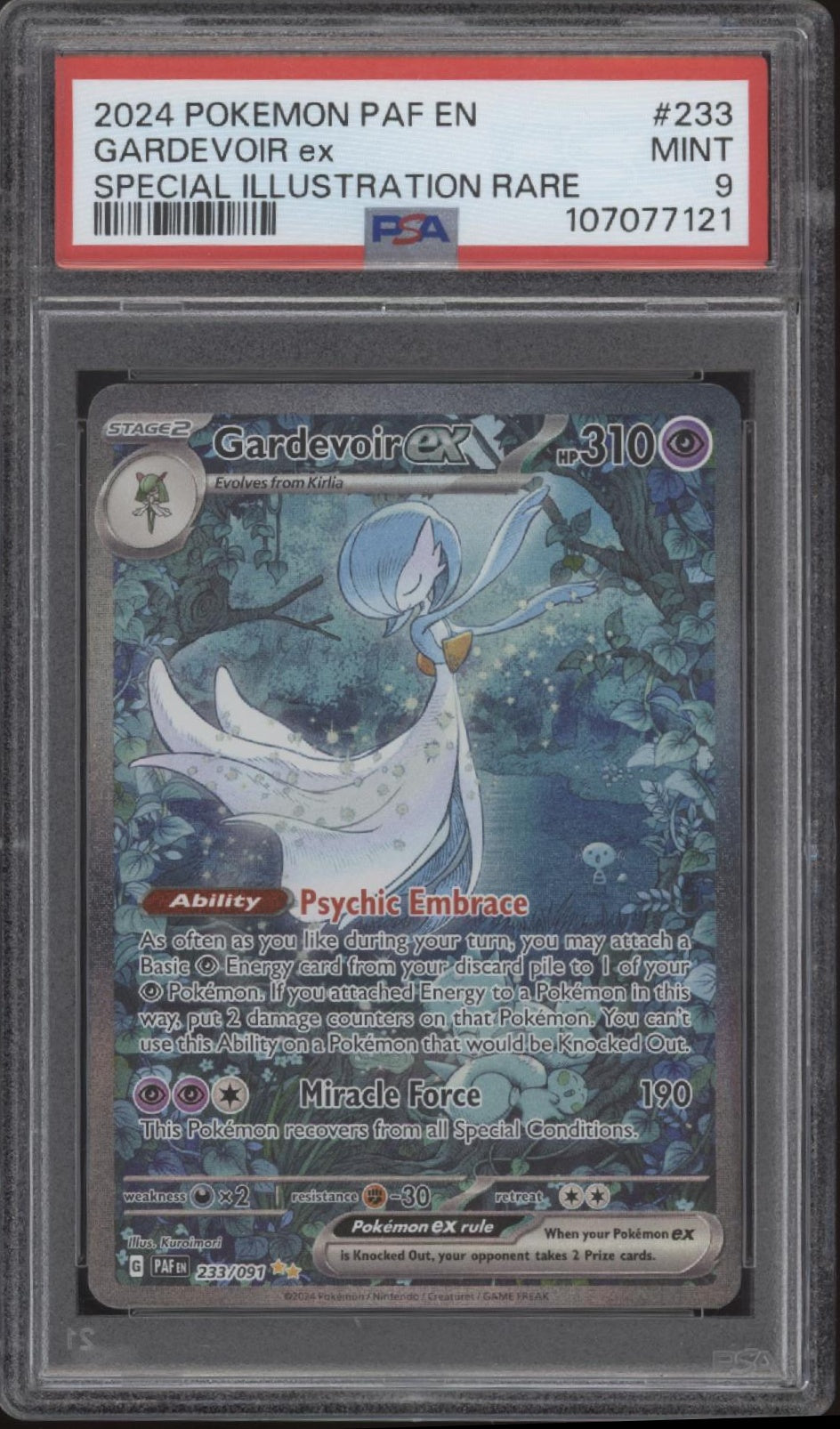 Gardevoir ex Pokemon Paldean Fates Special Illustration Rare #233 PSA 9
