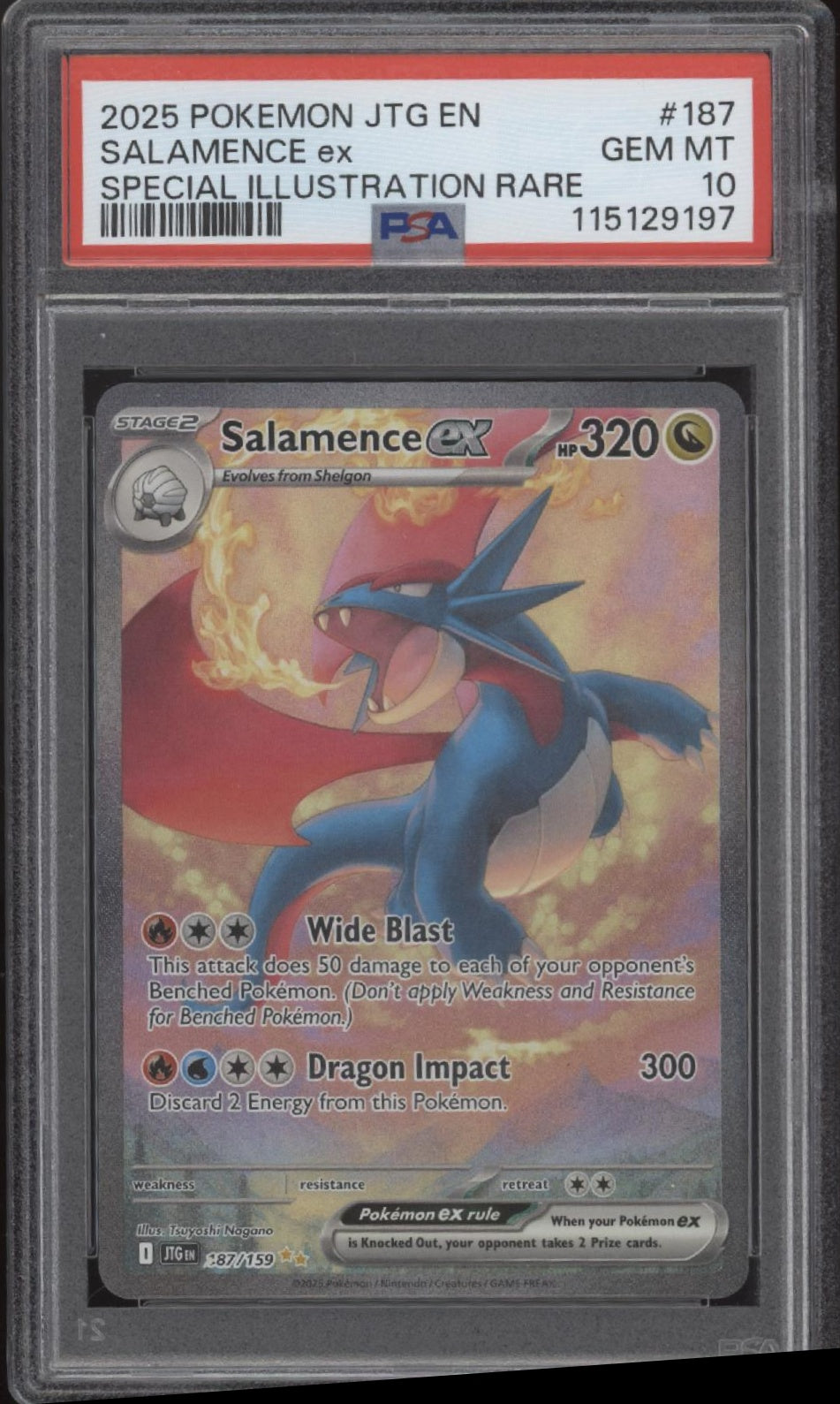 Salamence ex Pokemon Journey Together Special Illustration Rare #187 PSA 10