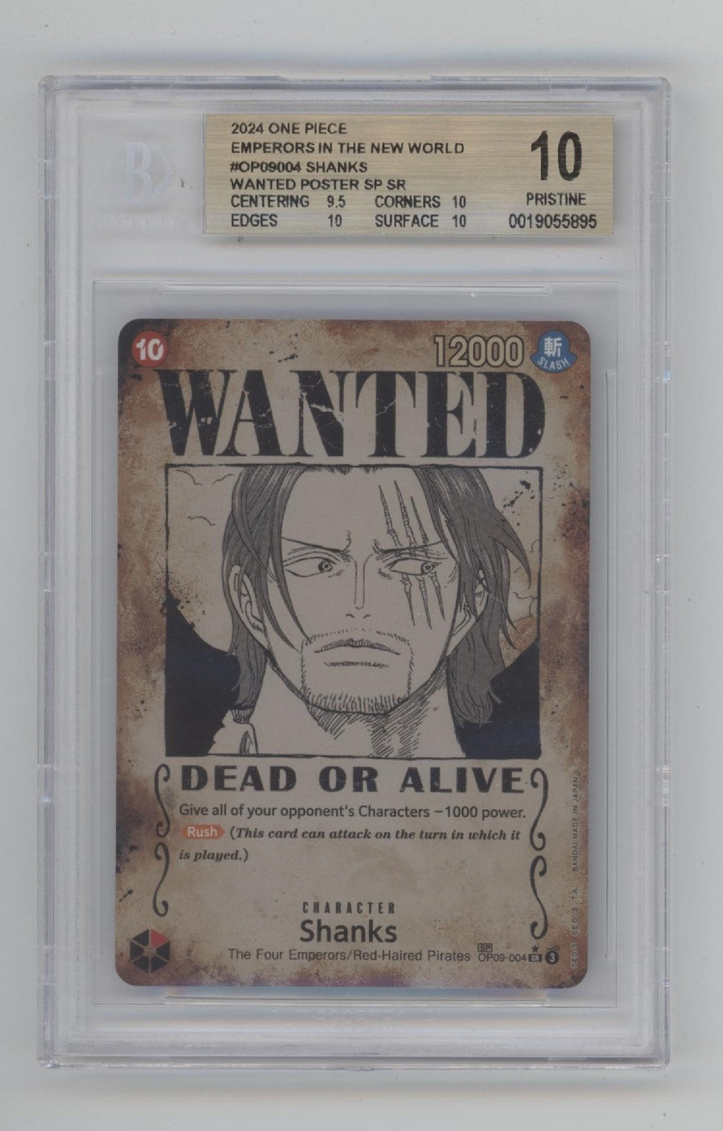 Shanks One Piece Emperors in the New World Wanted Alt Art Beckett 10 Pristine