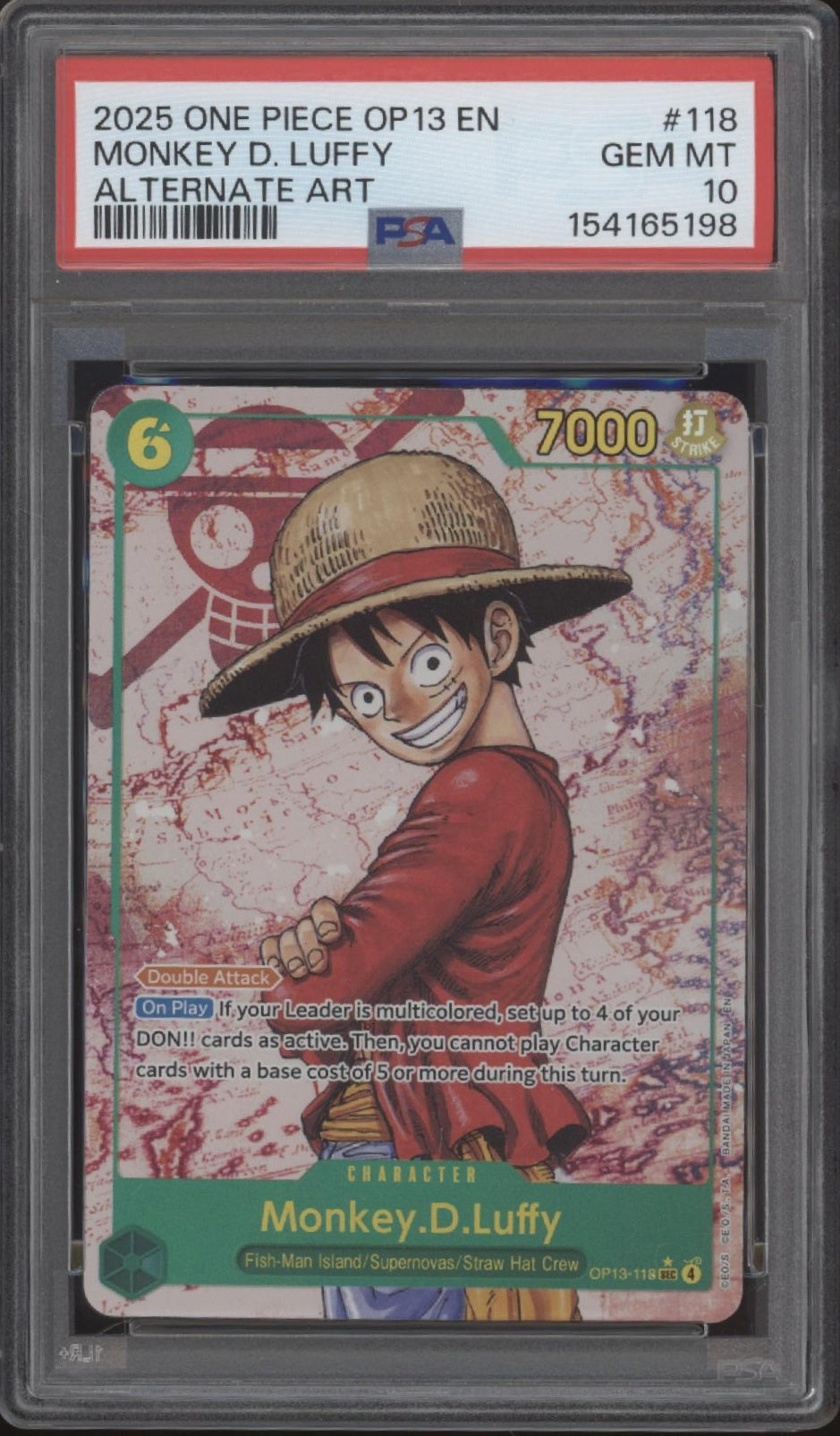 Monkey D Luffy One Piece Card Game OP13 Alternate Art #118 PSA 10 #3