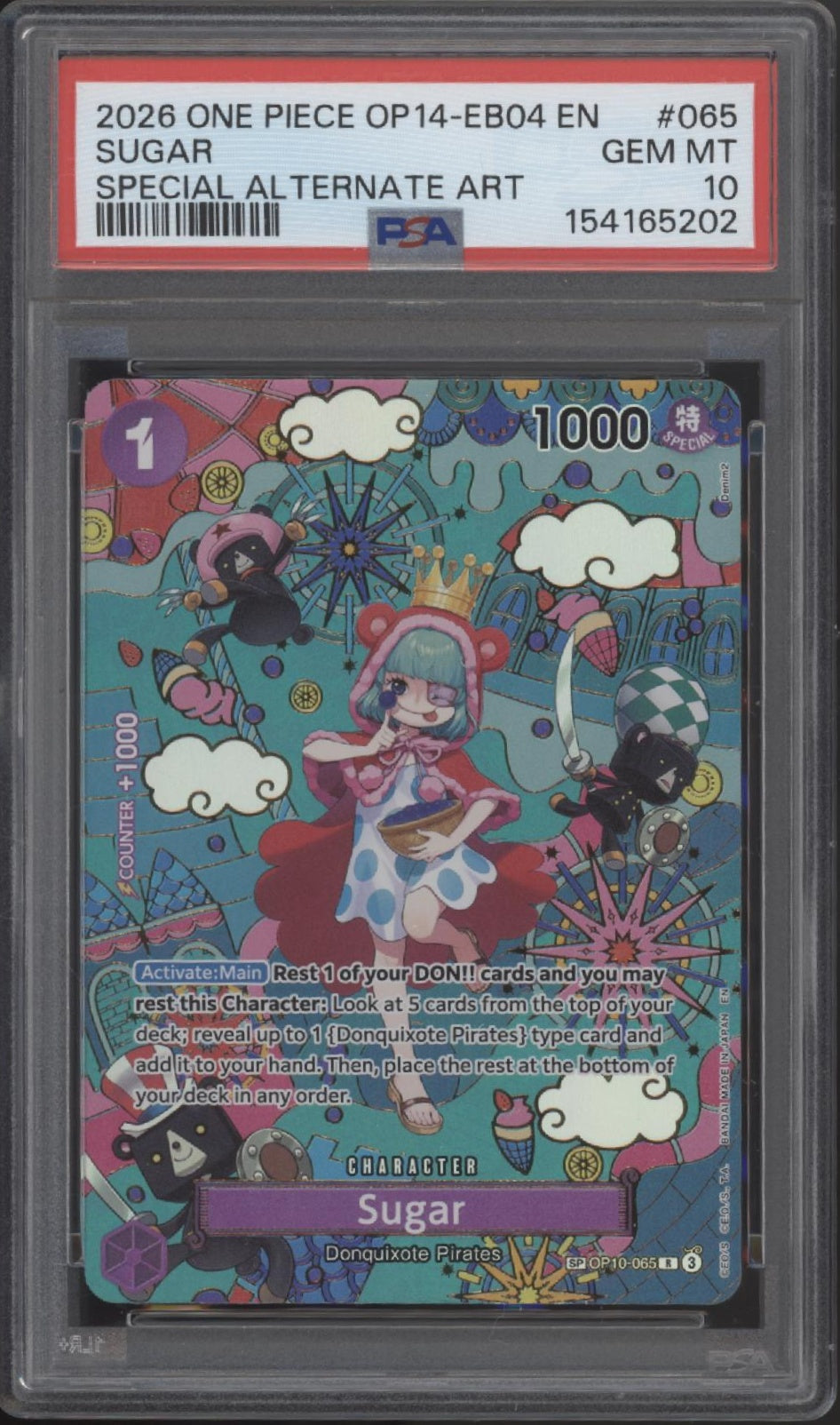 Sugar One Piece Card Game OP14-EB04 Special Alternate Art #065 PSA 10
