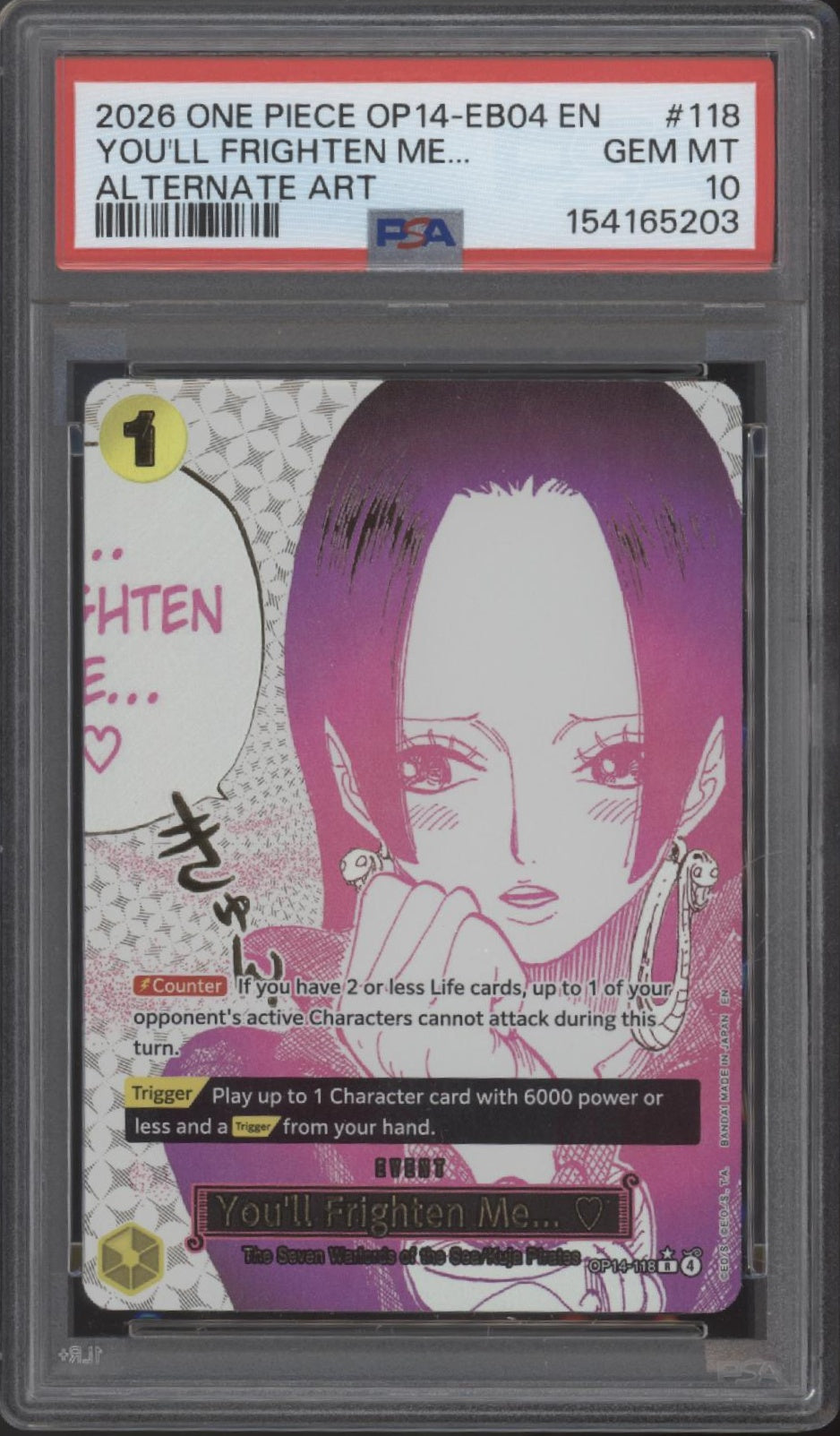 You'll Frighten Me... One Piece Card Game OP14-EB04 Alternate Art #118 PSA 10 #1