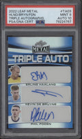 Haaland / De Bruyne / Foden 2022 Leaf Metal Triple Autos 7/7 PSA 9 / 10 Autos