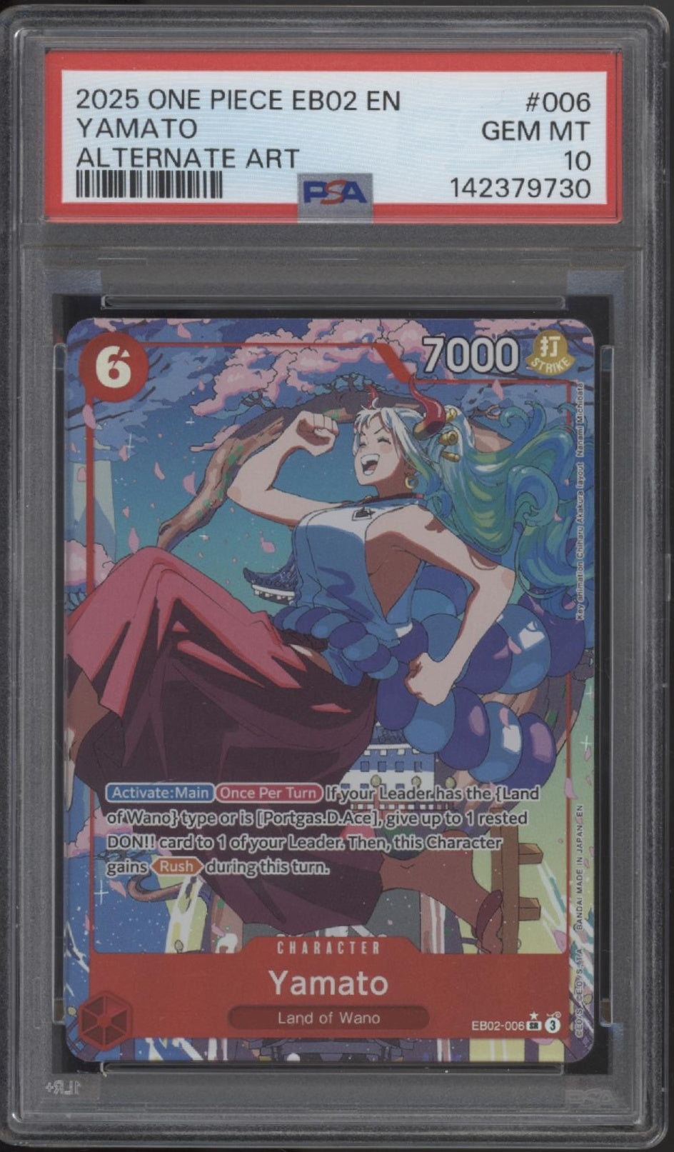 Yamato One Piece Card Game EB02 Alternate Art #006 PSA 10