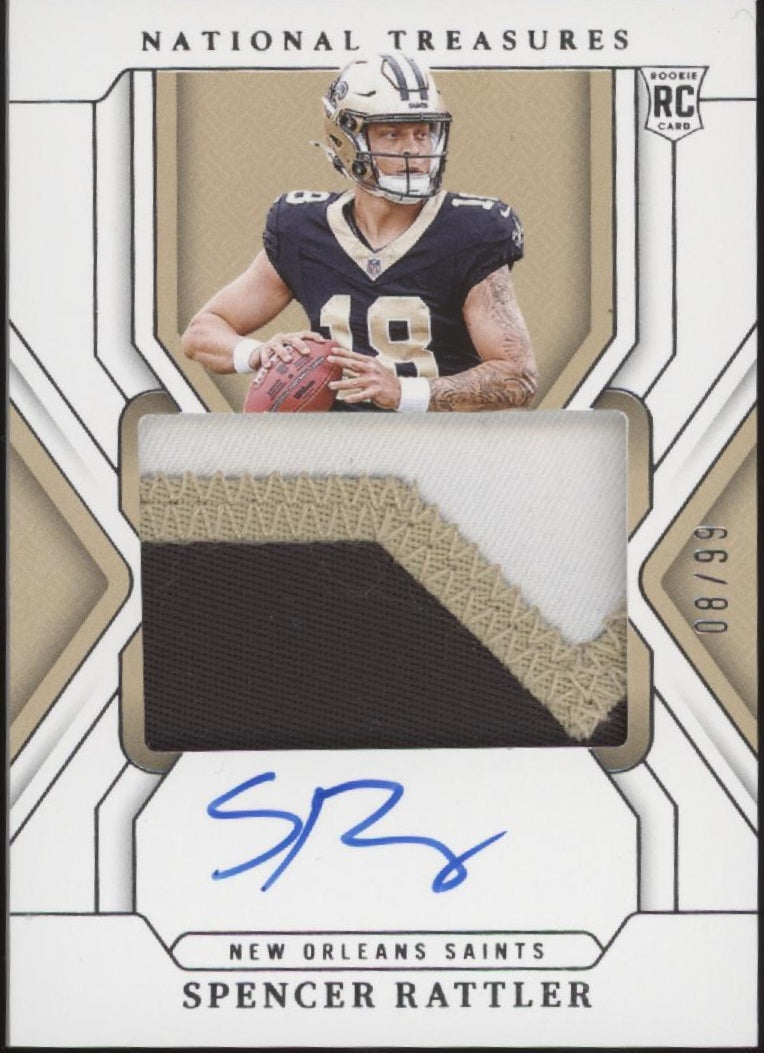 Spencer Rattler 2024 Panini National Treasures Swatch RC Auto 66/99 #171