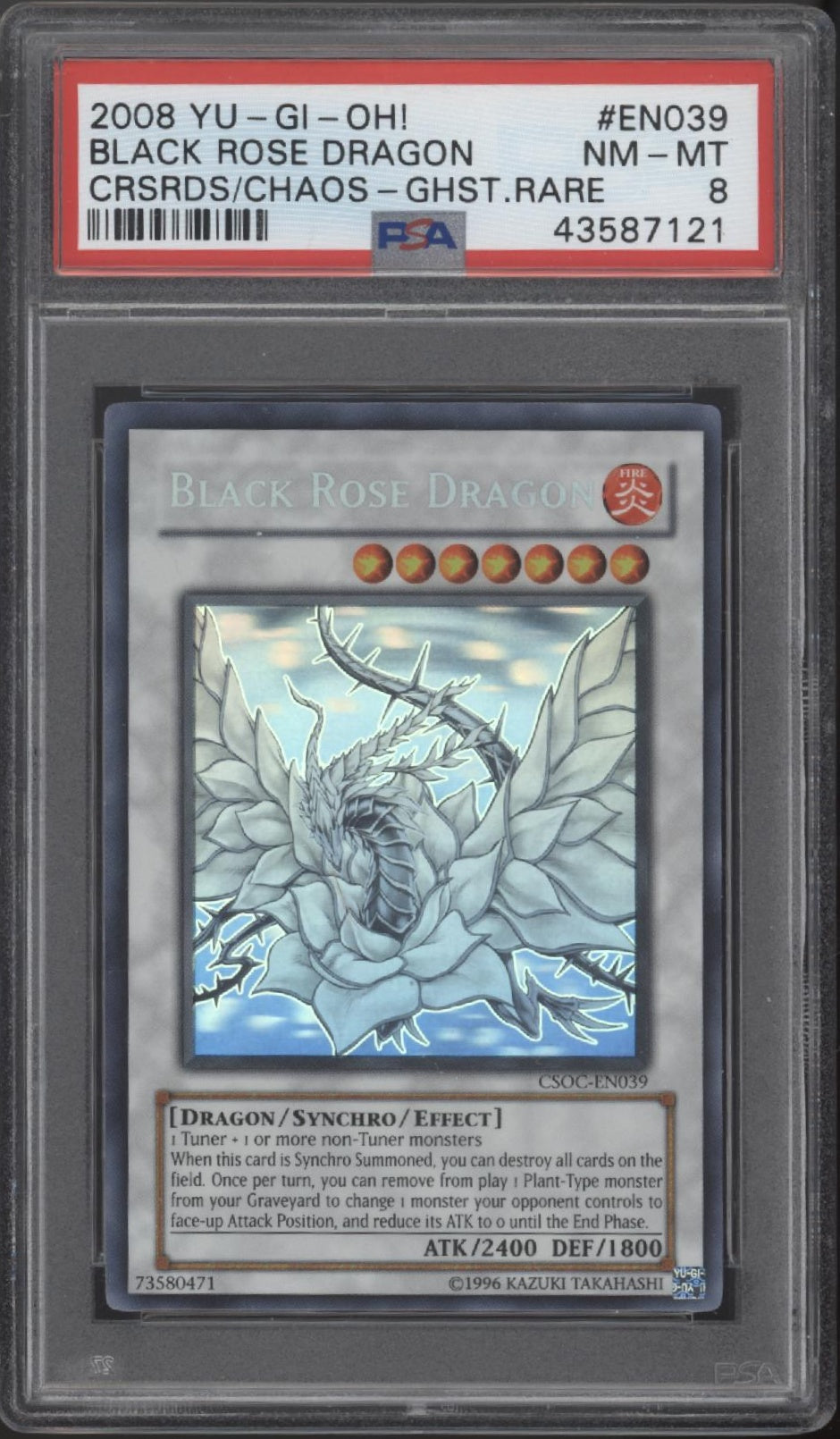Black Rose Dragon Yu-Gi-Oh! CRSRDS Chaos Ghost Rare #EN039 PSA 8