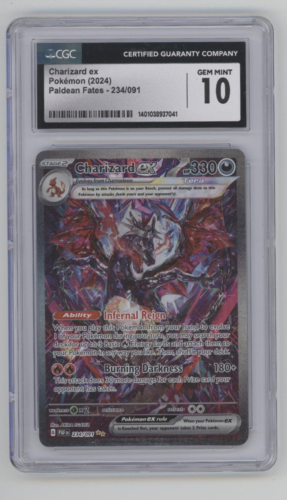 Charizard ex Pokemon Paldean Fates #234 CGC 10