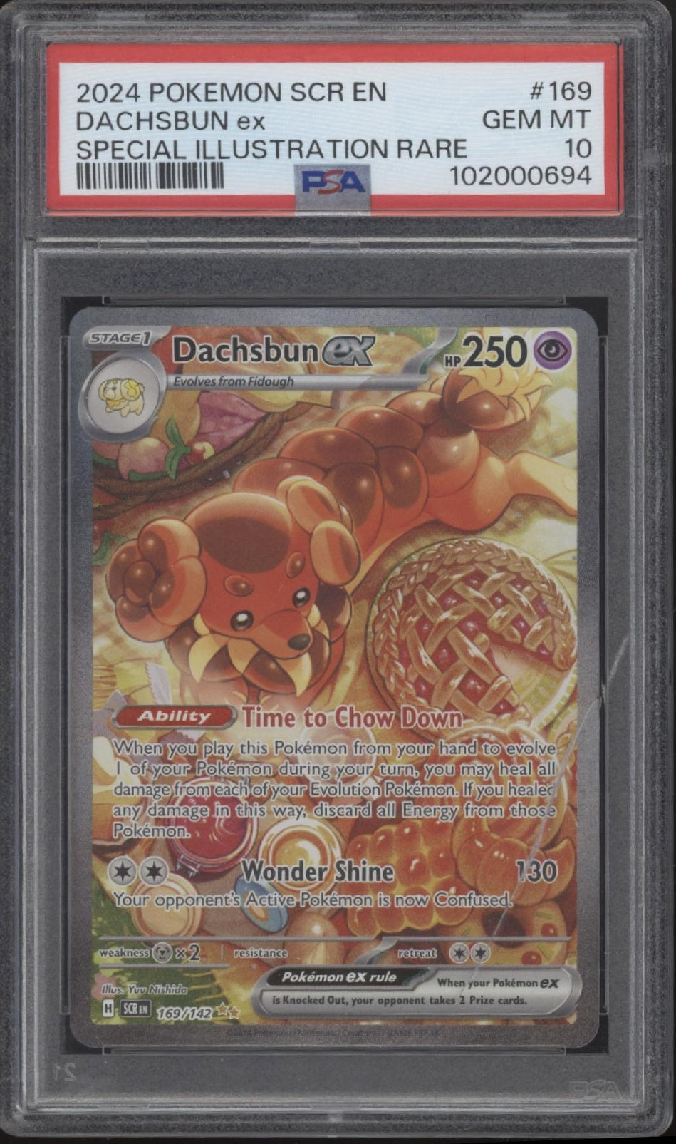 Dachsbun ex Pokemon Stellar Crown Special Illustration Rare #169 PSA 10