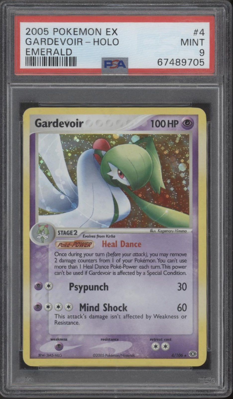 Gardevoir Pokemon Emerald Holo #4 PSA 9