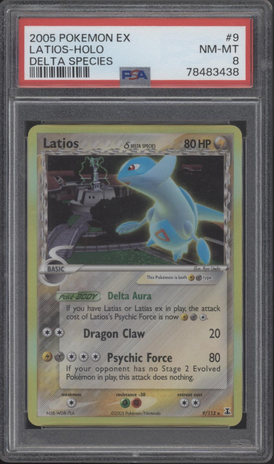 Latios Pokemon Delta Species Holo #9 PSA 8
