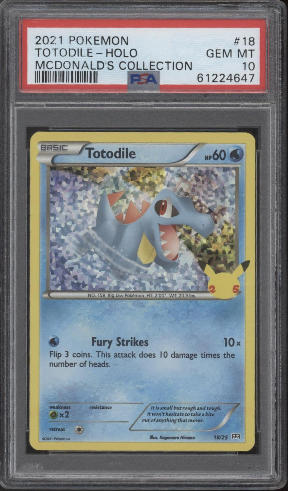 Totodile Pokemon McDonald's Collection Holo #18 PSA 10