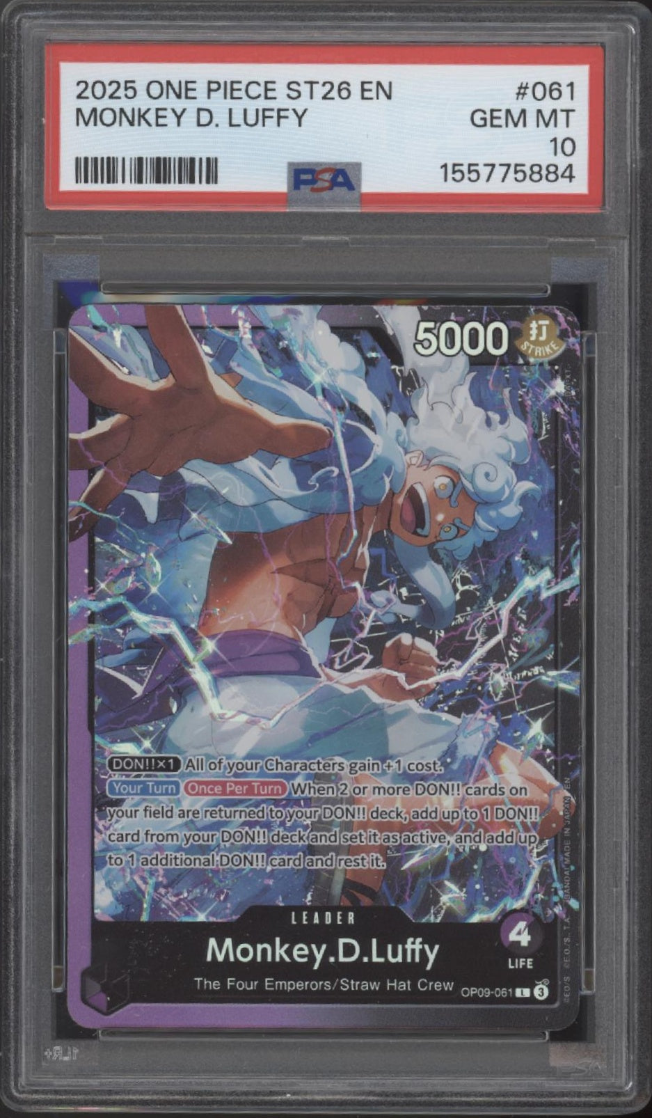 Monkey D Luffy One Piece Card Game ST26 #061 PSA 10