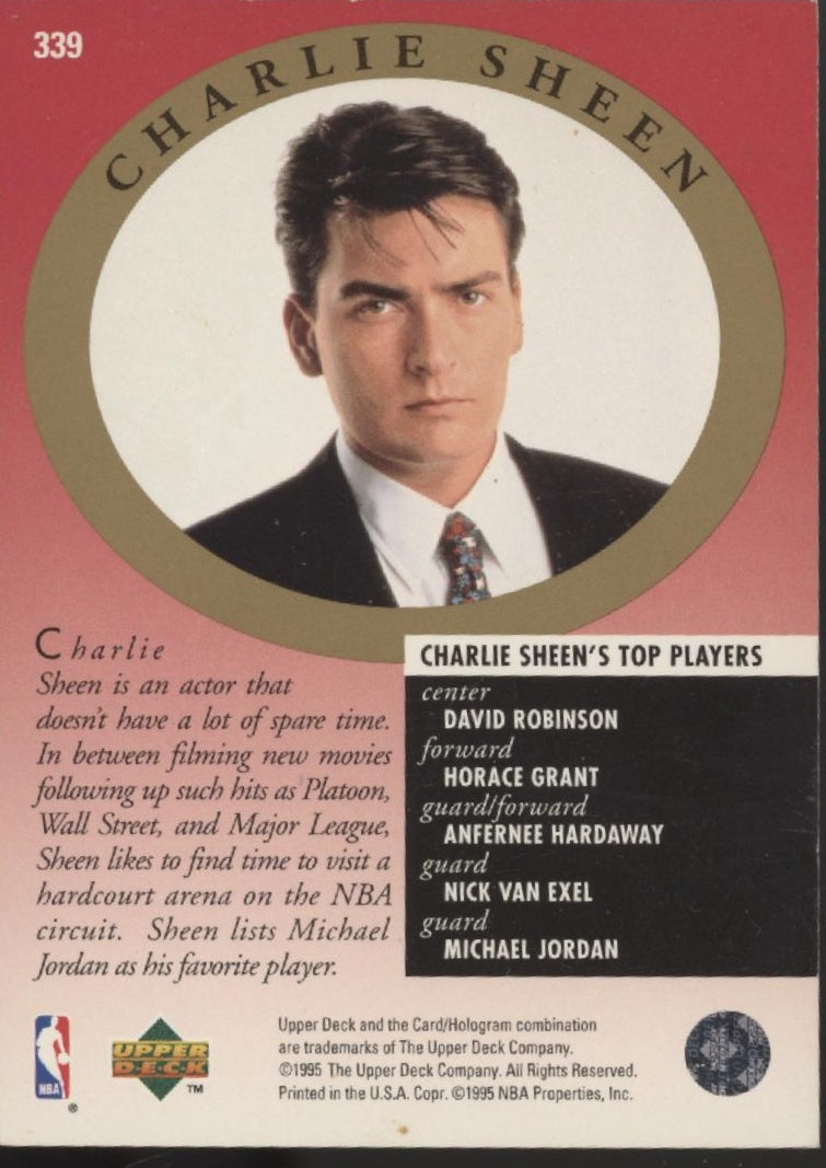 Michael Jordan / Charlie Sheen 1995-96 Upper Deck #339