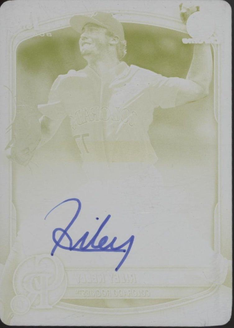 Riley Kelly 2025 Bowman Draft Yellow Printing Plate Auto 1/1 #CPA-RK