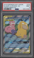 Slowpoke & Psyduck GX Pokemon Unified Minds Full Art #218 PSA 9