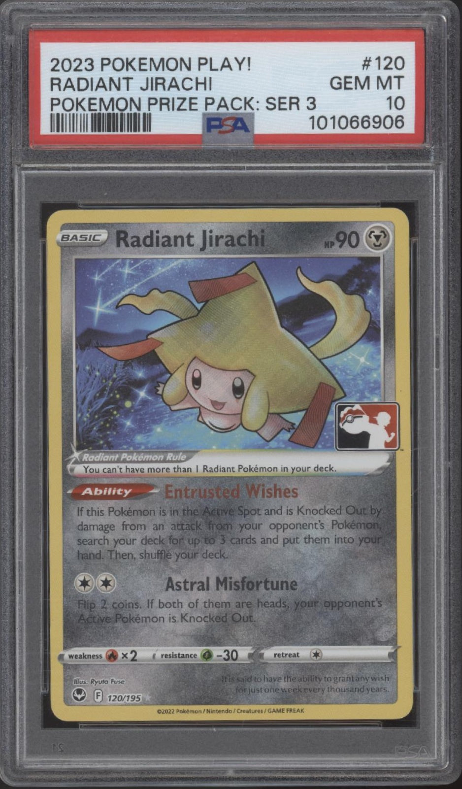 Radiant Jirachi Pokemon Play! Prize Pack Series 3 #120 PSA 10